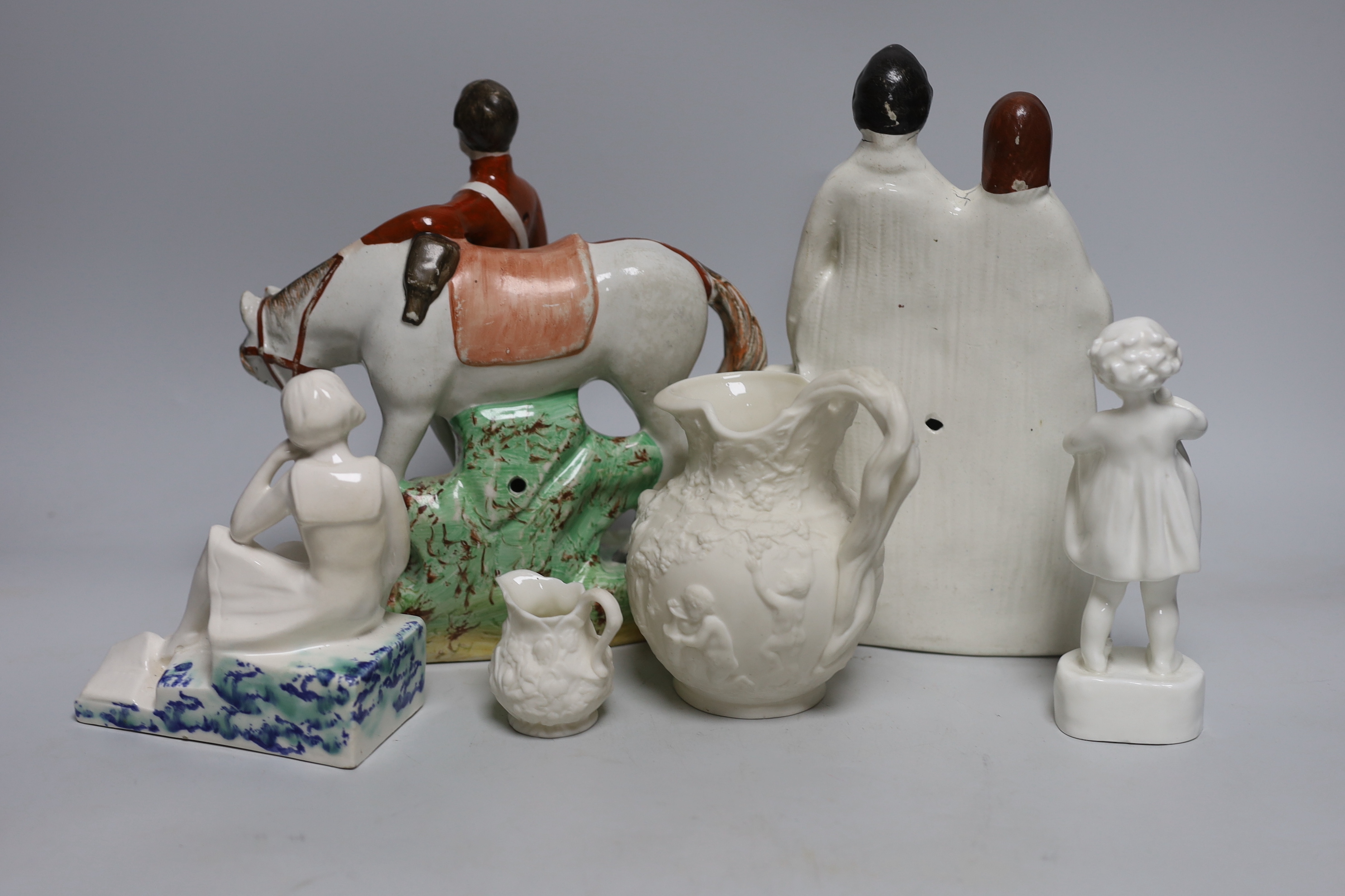 A group of mixed ceramics including Staffordshire Napier
